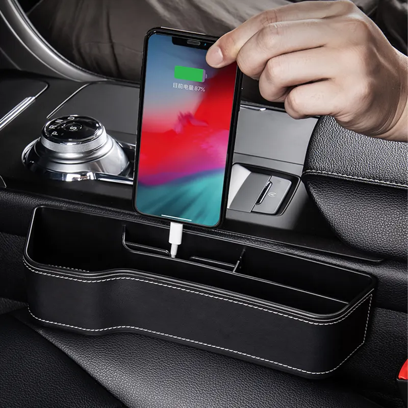 Car Leather Cup Holder Gap Bag